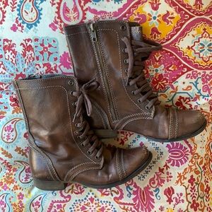 Brown Steve Madden Troopa Combat Boots